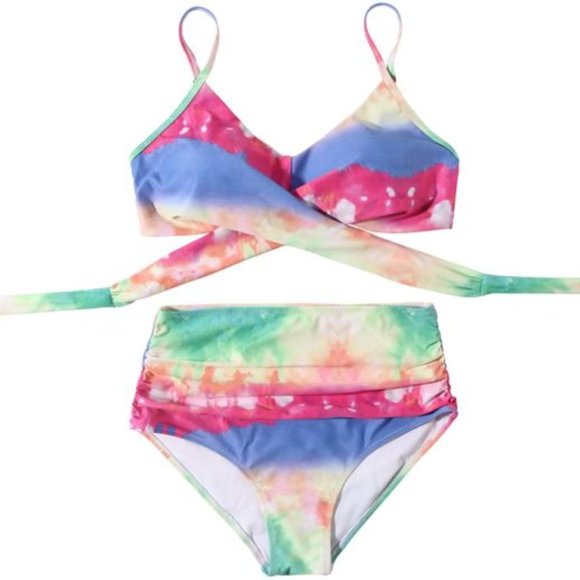 Women's Wrap Front High Waisted Bikini Set Two Pieces Bathing Suits Size S - Picture 8 of 8